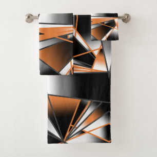 Conjunto De Toalhas Preenchimento de Cor Gradiente Laranja Design Mecâ