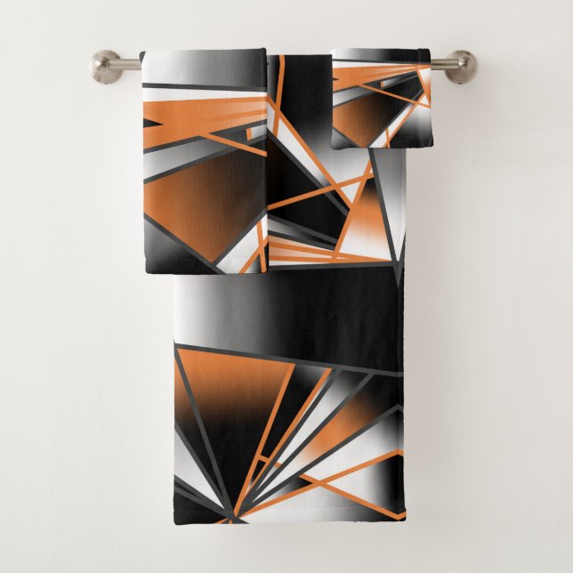 Conjunto De Toalhas Preenchimento de Cor Gradiente Laranja Design Mecâ (Insitu)