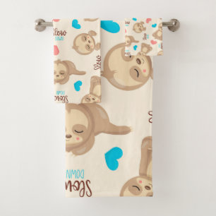 Conjunto De Toalhas Preguiça adorável bonito de Brown do bebê das