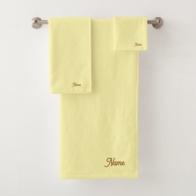 Conjunto De Toalhas Presente Amarelo Pastel Personalizado      (Insitu)