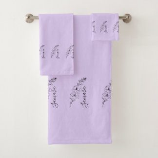 Conjunto De Toalhas Presente de Flor de Nascimento Delfinium de julho 