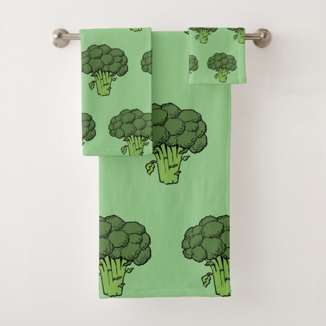 Conjunto De Toalhas Presente de vagem verde de brócolis (Insitu)