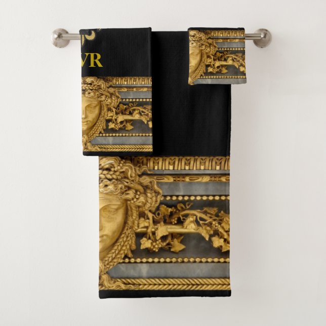 Conjunto De Toalhas Presente Inicializado em Dourado Francês / Convida (Insitu)