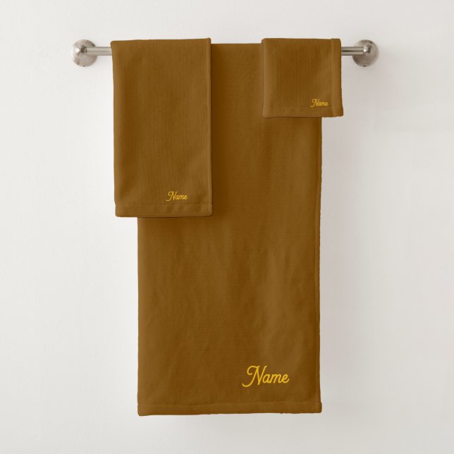 Conjunto De Toalhas Presente Marrom Rico Personalizado      (Insitu)