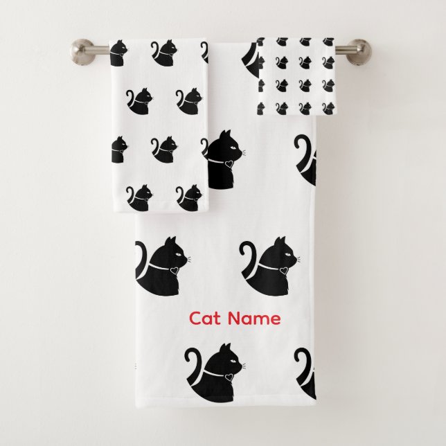 Conjunto De Toalhas Presente Personalizado para Amantes de Gatos  (Insitu)