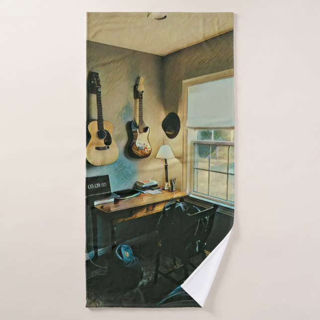 Conjunto De Toalhas Presentes de guitarra para namorada (Toalha de Banho)