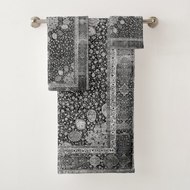 Conjunto De Toalhas Preto & branco de Ardabil (Insitu)