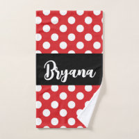Preto com Bolinhas brancas vermelhas personalizada