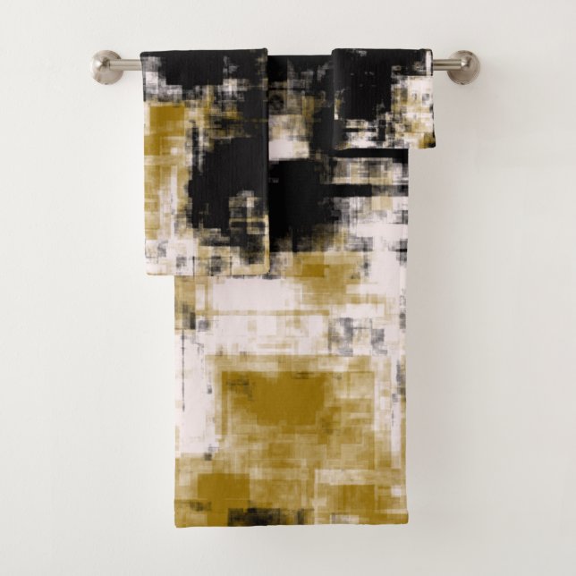 Conjunto De Toalhas Preto Dourado e Branco (Insitu)