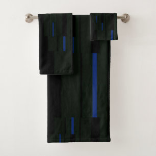 Conjunto De Toalhas Preto e Azul