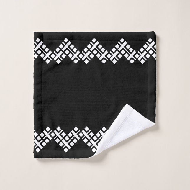 Conjunto De Toalhas Preto e Branco (Pano de lavar)