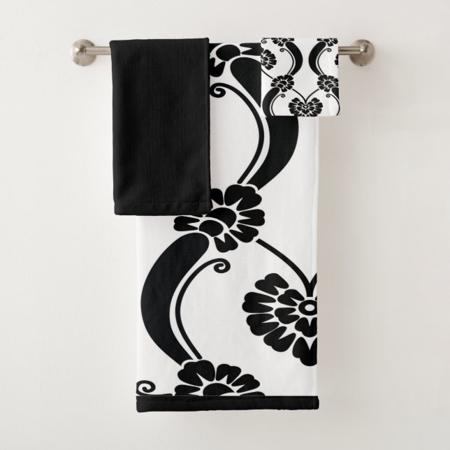 Conjunto De Toalhas Preto e branco (Insitu)