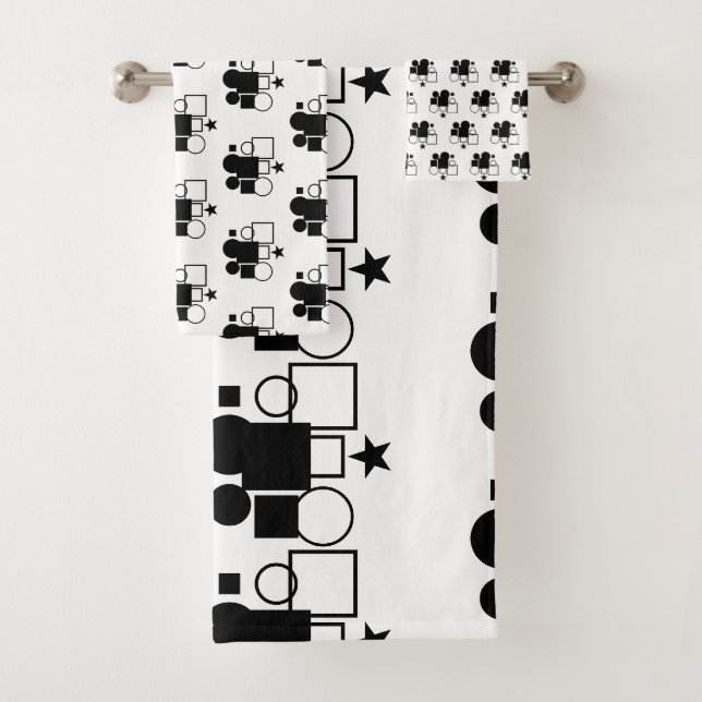 Conjunto De Toalhas Preto e Branco: Formas (Insitu)