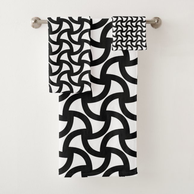 Conjunto De Toalhas Preto e Branco Moderno Elegante  (Insitu)