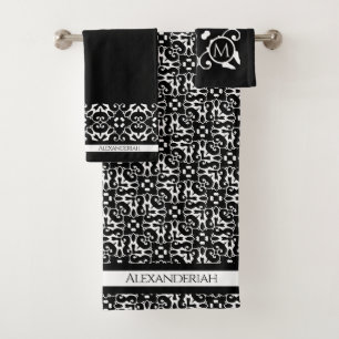 Conjunto De Toalhas Preto Moderno e Branco abstiveram-se