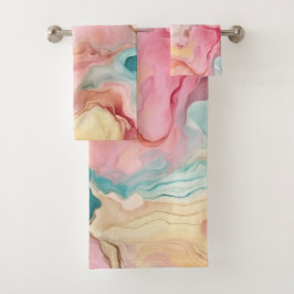 CONJUNTO DE TOALHAS PRIMAVERA BLOOM MARBLE SWIRL BATHROOM TOWET SET