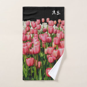 Conjunto De Toalhas Primavera de Design de de Tulipas Rosa