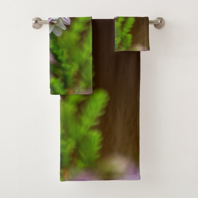 Conjunto De Toalhas Primavera de Heather flor verde florescente branco (Insitu)