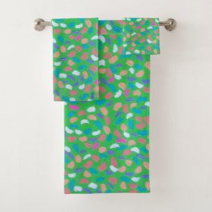 Conjunto De Toalhas Primavera Greens Painterly Art