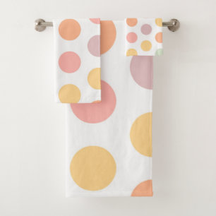 Conjunto De Toalhas Primavera Pastel Polka-Dots Bath Towels