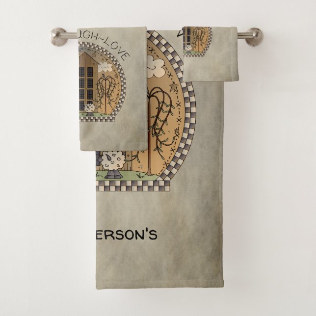 Conjunto De Toalhas Primitivo Design ao vivo do amor (Insitu)