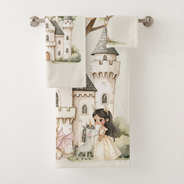 Conjunto De Toalhas Princesa Caprichosa Conto de Fadas Aquarela (Insitu)