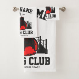 Conjunto De Toalhas Pro Boxer ADD NAME - Luvas vermelhas Formação em A