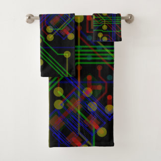 Conjunto De Toalhas Processo de roteamento Red Green Abstrato Modern G