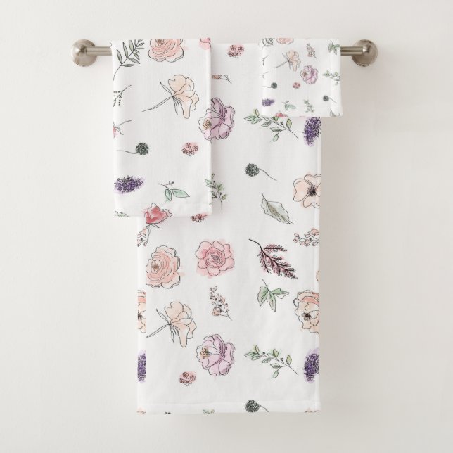 Conjunto De Toalhas Promoção Bohemian Chic Floral Boho Girl Orange (Insitu)