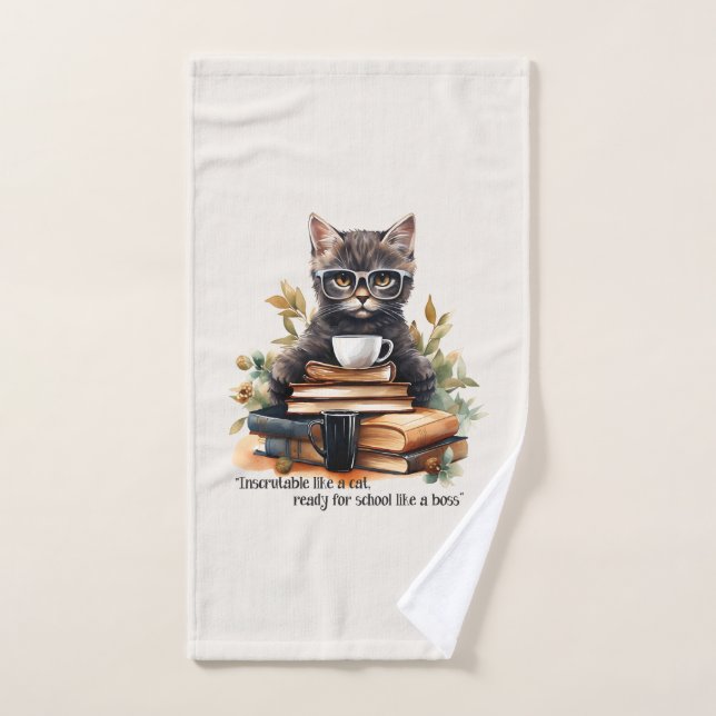 Conjunto De Toalhas Pronto Para A Escola Como Um Chefe (Toalha de mão)