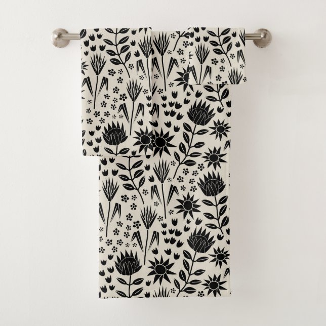 Conjunto De Toalhas Protea Floral Block Impressão Millefleur (Insitu)