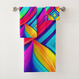 Conjunto De Toalhas Psicodélico Rainbow Vortex