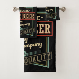Conjunto De Toalhas Pub de Bar de Rótulo de Criação de Cerveja Pers