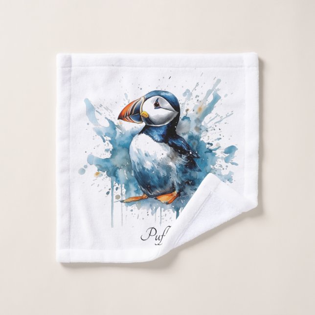 Conjunto De Toalhas Puffin Splash, personalizado (Pano de lavar)