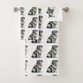 Conjunto De Toalhas Pug Antigo