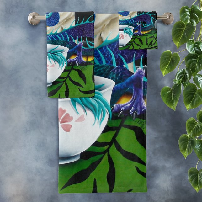 Conjunto De Toalhas Pug Dog Chinese Dragon (Criador carregado)