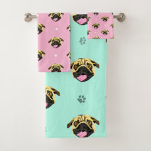 Pugs Bebê Rosa e Verde Claro