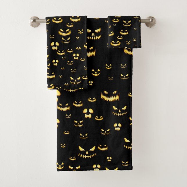 Conjunto De Toalhas Pumpkin Assustador do Halloween (Insitu)