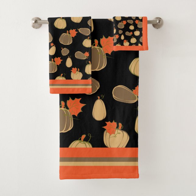 Conjunto De Toalhas Pumpkins Cream Orange Harvest (Insitu)