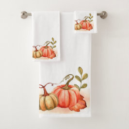 Conjunto De Toalhas Pumpkins e Autumn Foliage
