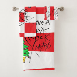 CONJUNTO DE TOALHAS PUNK ROCK XMAS