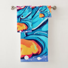 Conjunto De Toalhas Puppy com Design Casaco azul