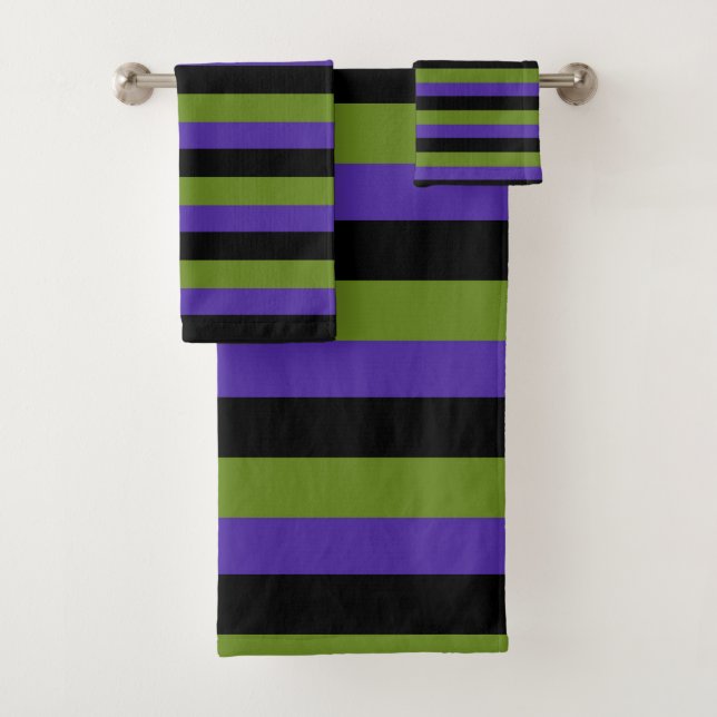 Conjunto De Toalhas Purple Black Green Witchy Strieen (Insitu)