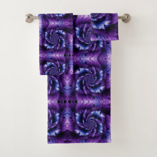 Conjunto De Toalhas Purple blue flower Dream  Abstract Fractal art