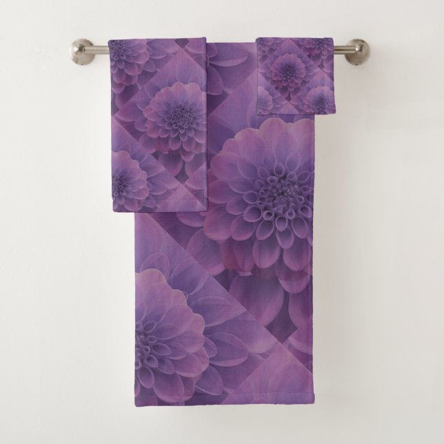 Conjunto De Toalhas Purple Dahlia (Insitu)