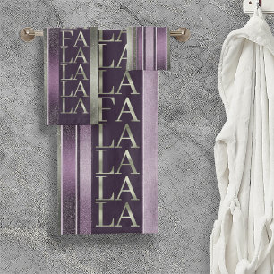 Conjunto De Toalhas Purple Green Christmas Fa La Pattern#27 ID1009