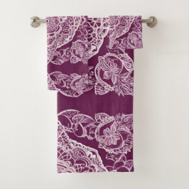 Conjunto De Toalhas Purple mandala AI art 