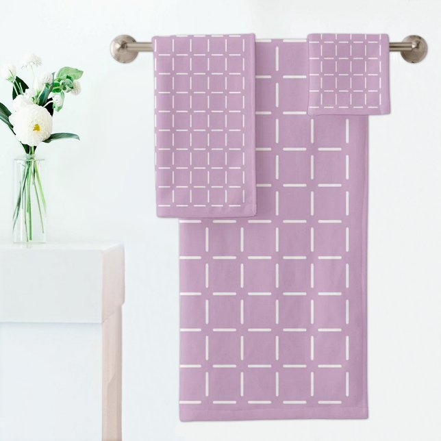 Conjunto De Toalhas Purple plaid pattern Towel (Criador carregado)
