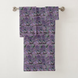 Conjunto De Toalhas Purple Succulent