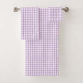 Conjunto De Toalhas Púrpura de Gingham Pastel